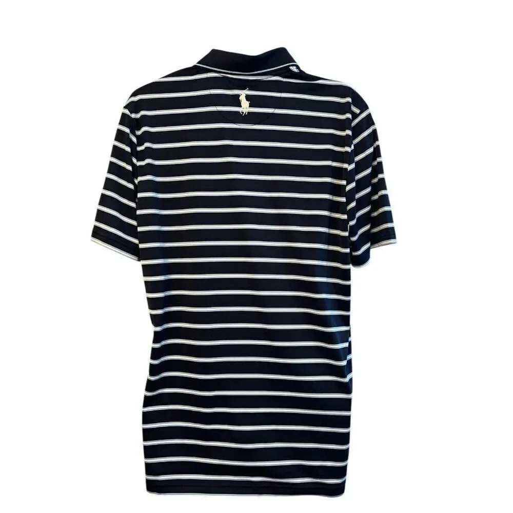 Ralph Lauren US Open 121ST Torrey Pines Medium Striped Polo Golf Shirt Trophy